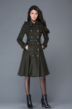 Load image into Gallery viewer, Double breasted Wool trench coat women C1028
