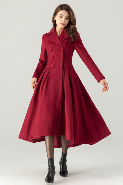 Womens Princess Long Wool Coat C4314