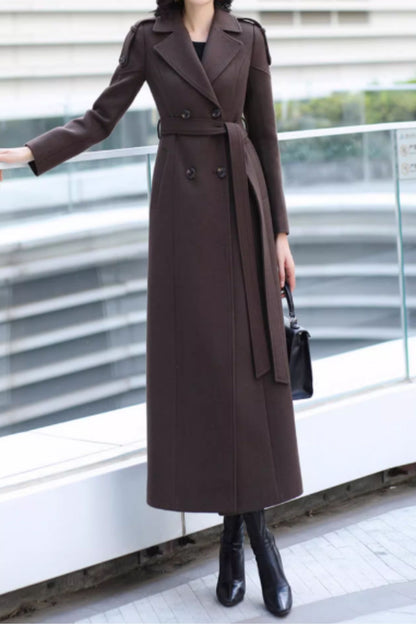 Long trench wool coat women C5170
