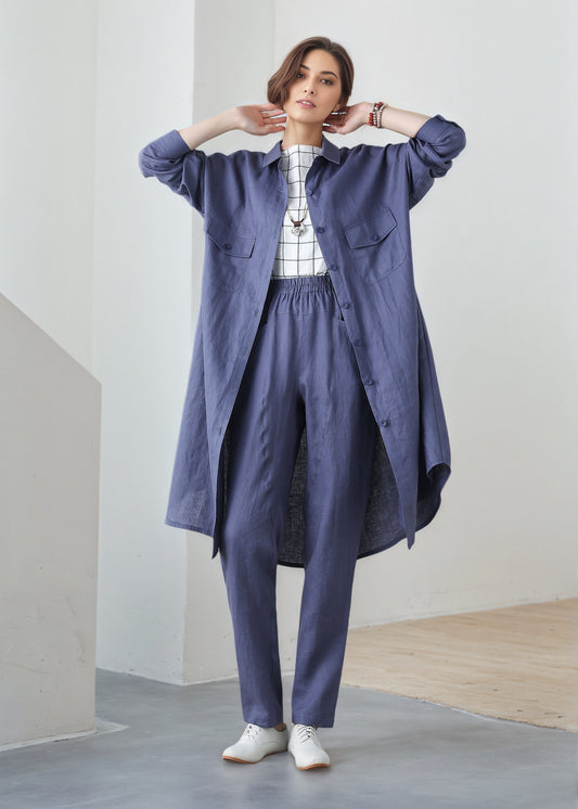 Long sleeves shirt dress C5327