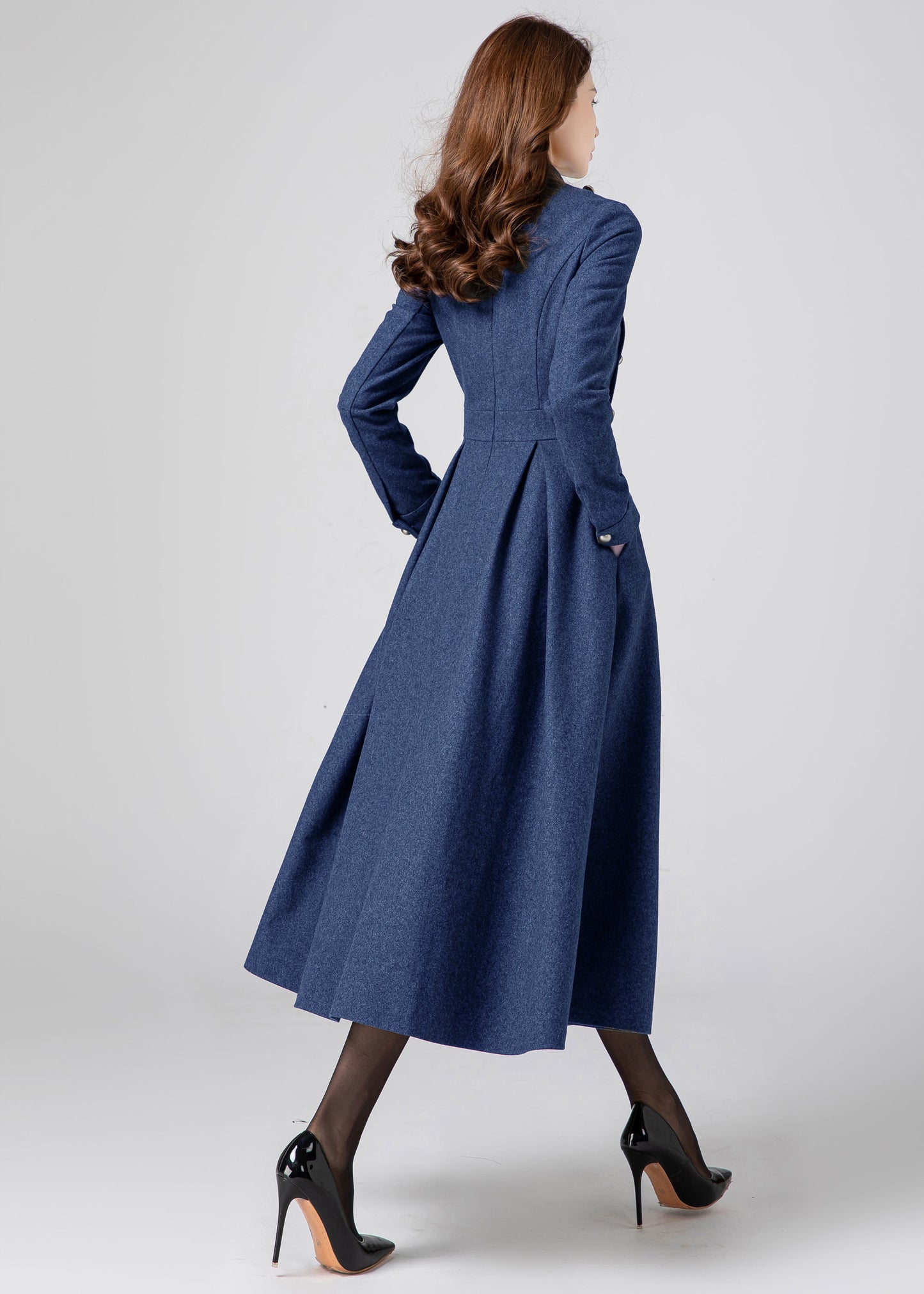 Wool Maxi Winter Wool Dress Women C4530