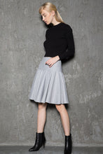 Load image into Gallery viewer, Pleated gray winter womens swing skirt C4379
