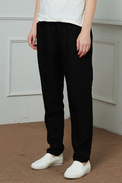 Linen narrow-leg regular length pants C1466