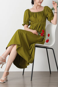 French Square Neck Dress C3260