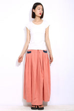 Load image into Gallery viewer, Maxi long linen skirt C337
