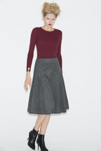 Load image into Gallery viewer, A line winter wool skirt women C705
