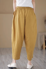 Load image into Gallery viewer, Loose fitting wide leg linen pants women C4440
