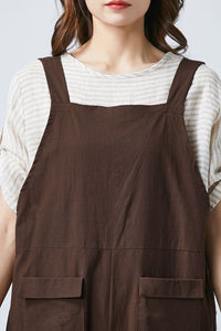 loose overalls, wide leg overalls, brown overalls C1696