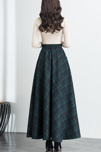 Winter Plaid Wool Skirt C4276