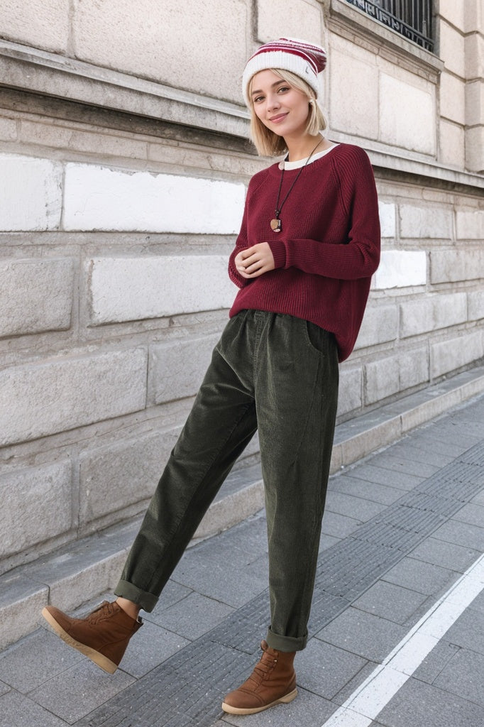 Autumn/winter long corduroy pants C4349