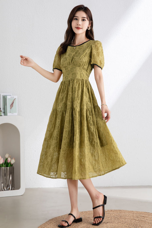 Women's Summer Green Dress C3318