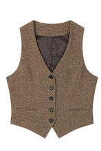 Load image into Gallery viewer, Brown sleeveless winter wool jacket TT0194
