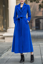 Load image into Gallery viewer, Women&#39;s Autumn and winter blue wool coat C4220
