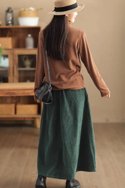 A line midi autumn/winter corduroy skirt C5350