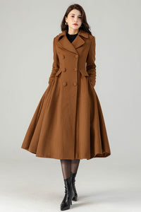 Double breasted winter wool coat for women C4321