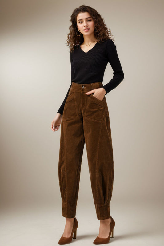 Corduroy Womens Casual Harem Pants C4312