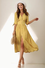 Load image into Gallery viewer, Deep V neck Linen party Dress C4068
