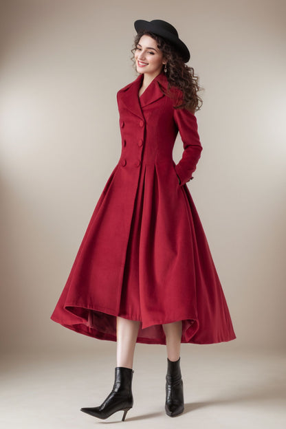 Womens Princess Long Wool Coat C4314