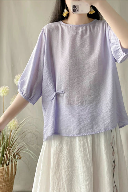 Loose fitting casual summer linen blouse C5052