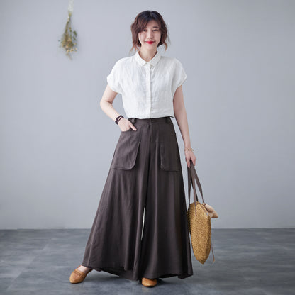 Womens Casual Long Linen pants c2125