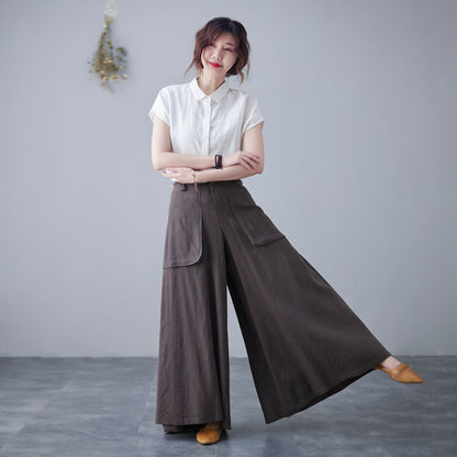 Womens Casual Long Linen pants c2125