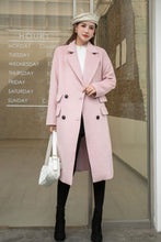 Load image into Gallery viewer, Pink Loose Fitting Wool Coat Women  C2573
