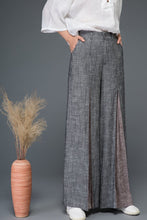 Load image into Gallery viewer, pleated linen womens wide leg pants C1152
