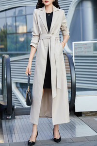 Off white women spring and autumn trench coat C4196