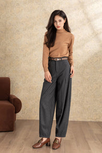 Womens harem long wool pants C4465