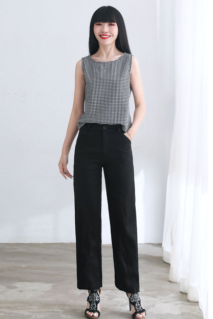 Linen Sleeveless Tank Summer top C2669