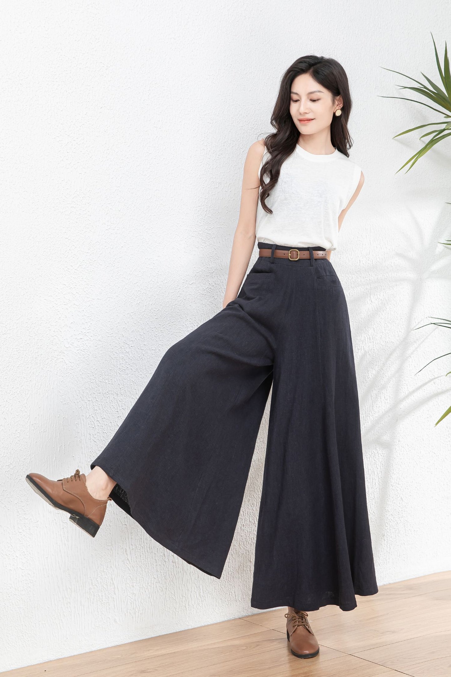 Womens Palazzo Linen pants c4761