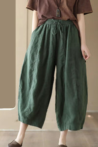 Loose fitting lantern linen pants C4425