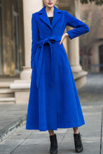 Load image into Gallery viewer, Women&#39;s Autumn and winter blue wool coat C4220
