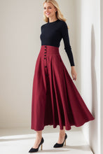 Load image into Gallery viewer, Wool Maxi A Line High Waisted Skirt C4259
