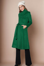 Load image into Gallery viewer, Green winter wool coat women C4144
