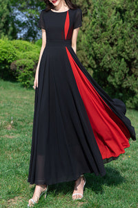 Chiffon women summer new fashion long dress C3984