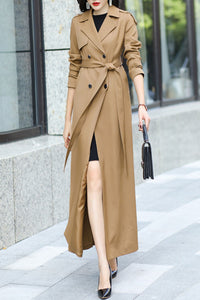 Coffee women spring and autumn trench coat C4194