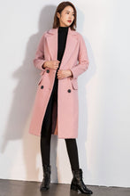 Load image into Gallery viewer, Double breasted pink winter wool coat C1746
