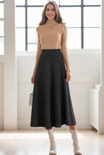 Load image into Gallery viewer, A-Line Midi Long Wool Skirt C4260
