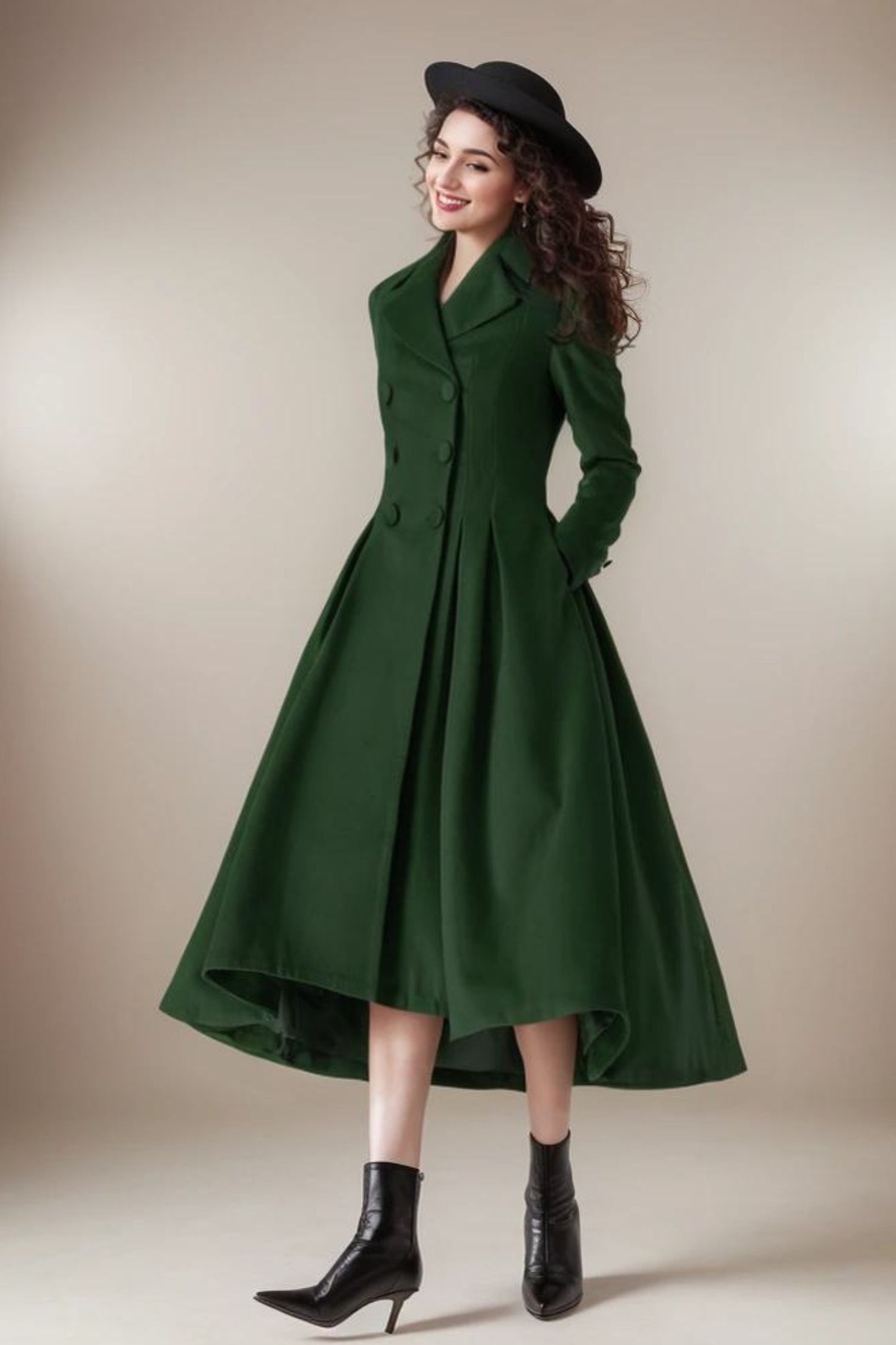 Womens Princess Long Wool Coat C4314