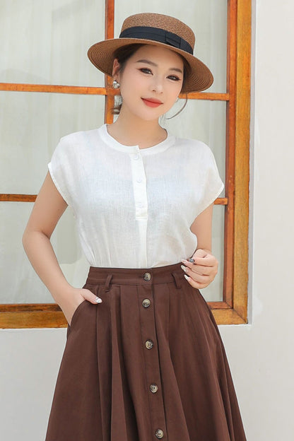 Summer Womens Casual linen Blouse C4843