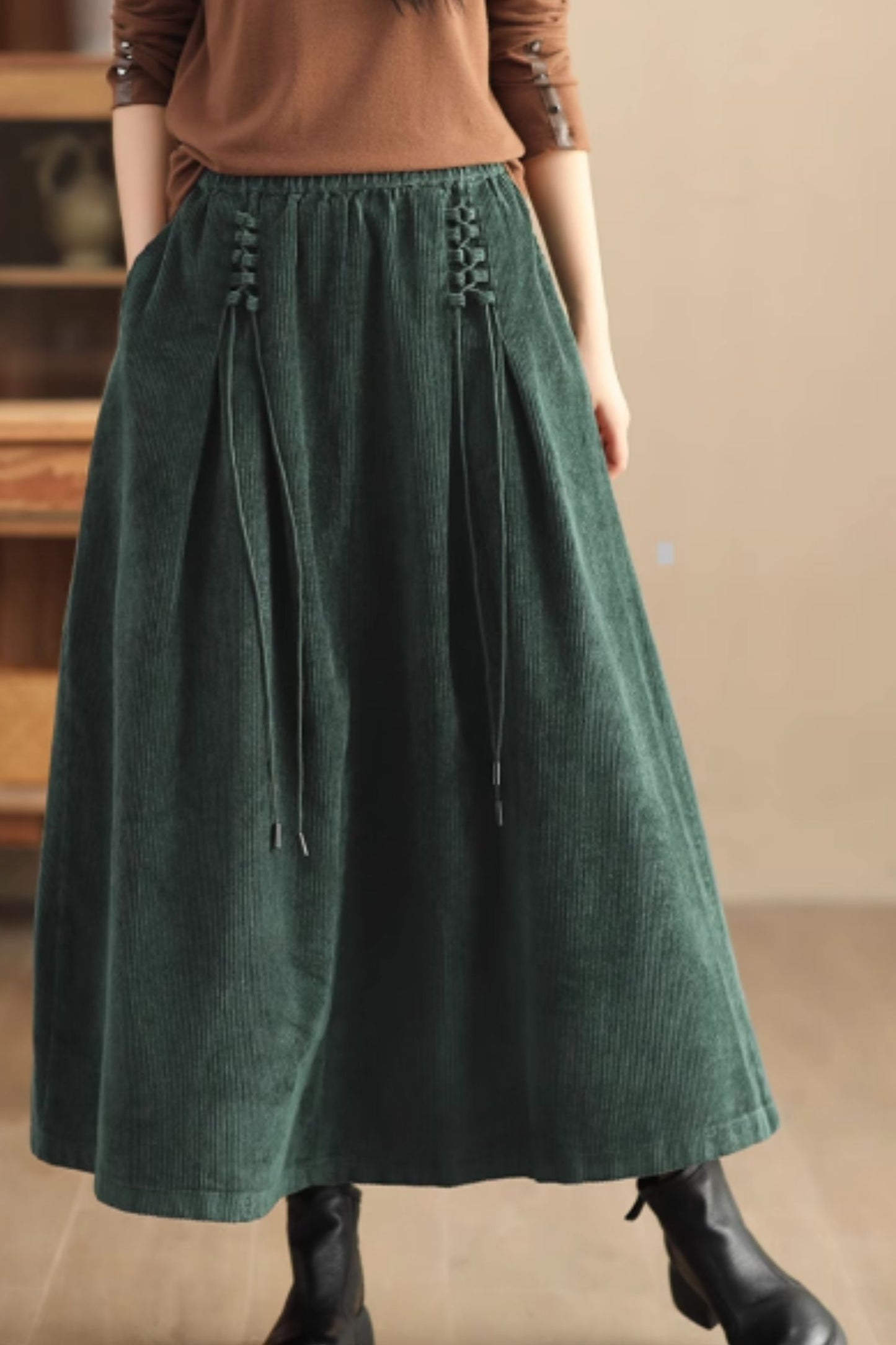 A line midi autumn/winter corduroy skirt C5350