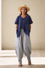 Load image into Gallery viewer, Women&#39;s Wide Leg Linen Pants C4003
