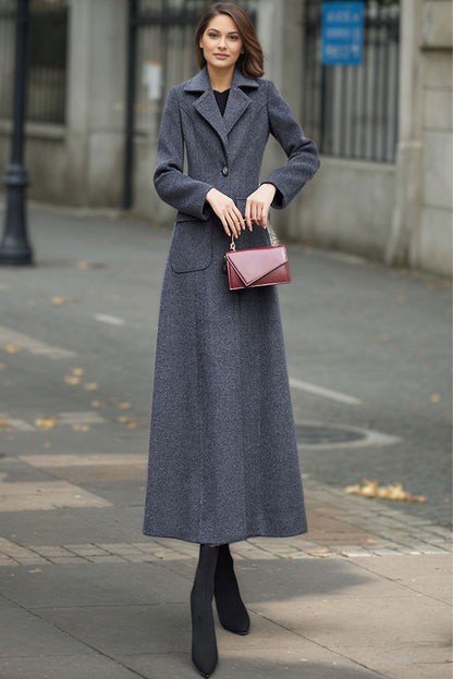 Winter warm long trench wool coat C4950