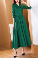 Load image into Gallery viewer, Green Two Piece long sleeved Dress C4188
