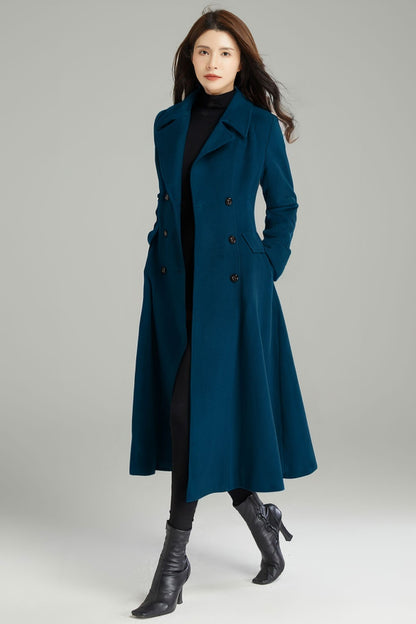 Autumn Winter Red Wool Coat C2996