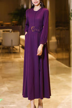 Load image into Gallery viewer, Purple spring and autumn long dress C4185
