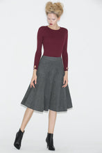 Load image into Gallery viewer, A line winter wool skirt women C705
