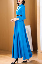 Load image into Gallery viewer, Blue long-sleeved spring and autumn dress C4181
