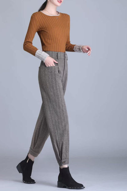 Winter loose fit womens office pants c5099